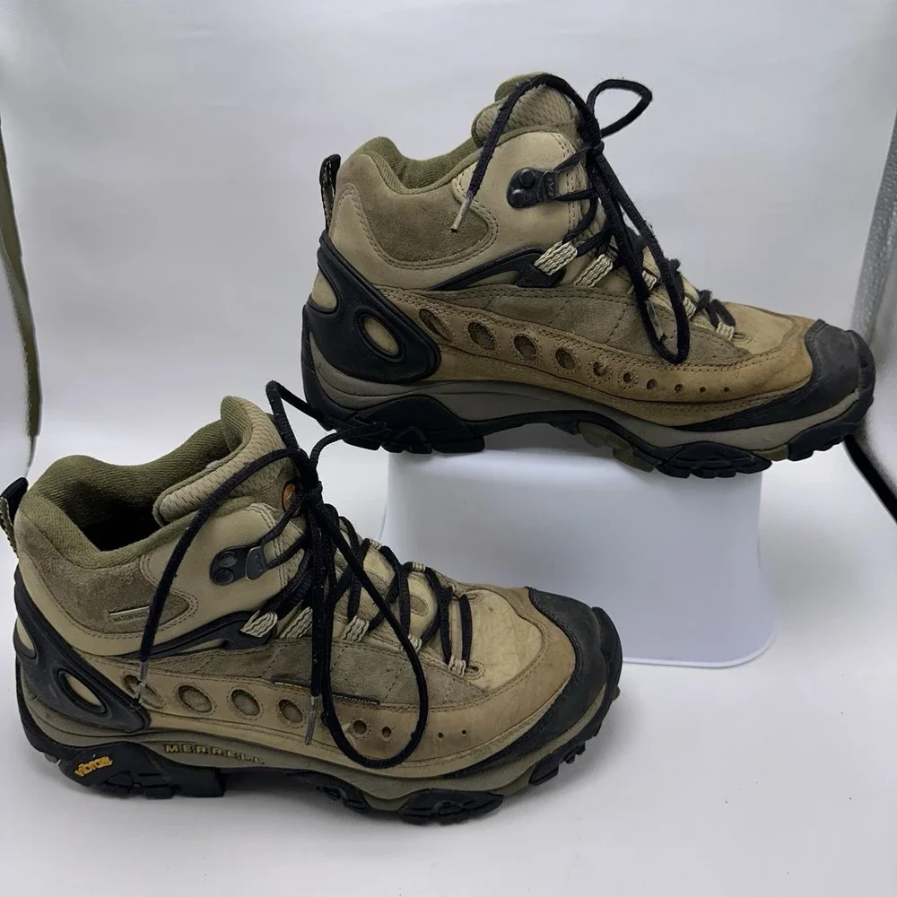 MERRELL Pulse II‎ Waterproof Leather Hiking Outdoors Work Mid Boots Mens Size 8